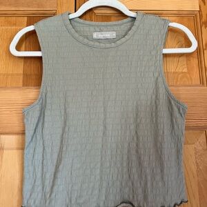 Everlane Olive Green Textured Sleeveless Tank